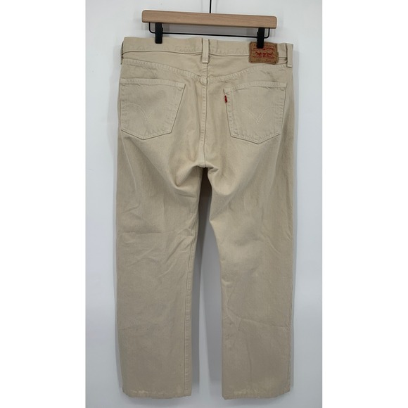 Levis 501 Jeans Mens 36x30* Tan Straight Leg Button Fly 100% Cotton Denim Pants - Picture 3 of 13